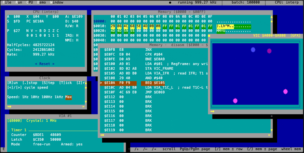 6502 Simulator screenshot